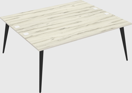 Shared rectangular office desk system