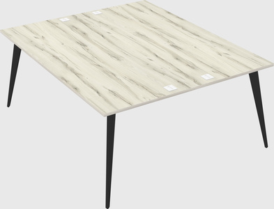 Shared rectangular office desk system
