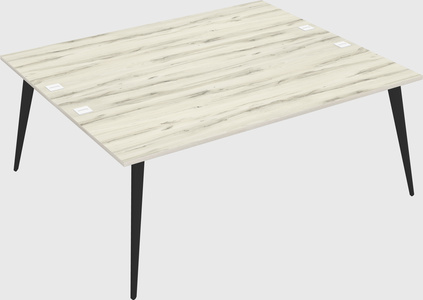 Shared rectangular office desk system