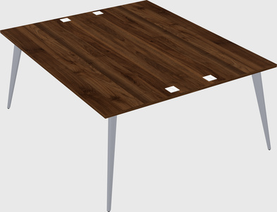 Shared rectangular office desk system