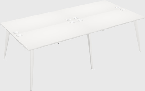 Shared rectangular office desk system