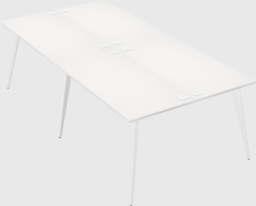 Shared rectangular office desk system