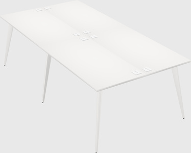 Shared rectangular office desk system