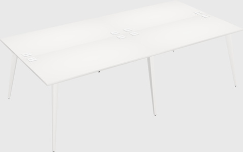 Shared rectangular office desk system