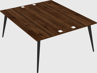 Shared rectangular office desk system