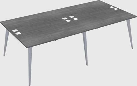 Shared rectangular office desk system