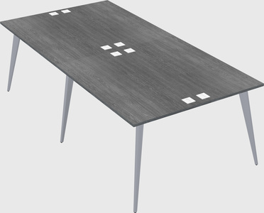 Shared rectangular office desk system