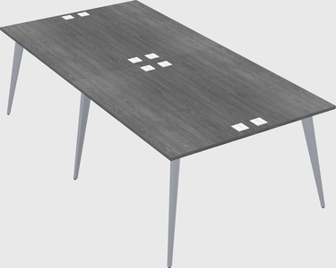 Shared rectangular office desk system