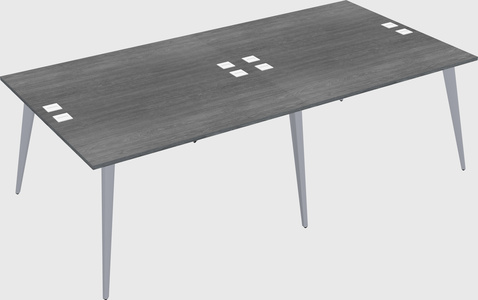 Shared rectangular office desk system