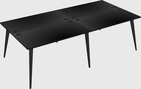 Shared rectangular office desk system