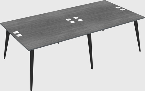 Shared rectangular office desk system