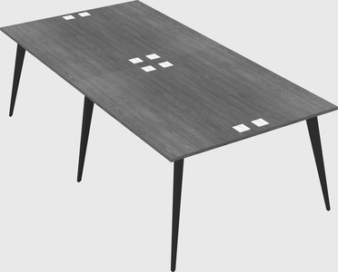 Shared rectangular office desk system