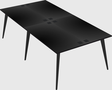Shared rectangular office desk system