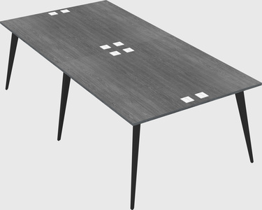 Shared rectangular office desk system