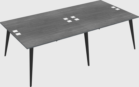 Shared rectangular office desk system