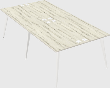 Shared rectangular office desk system