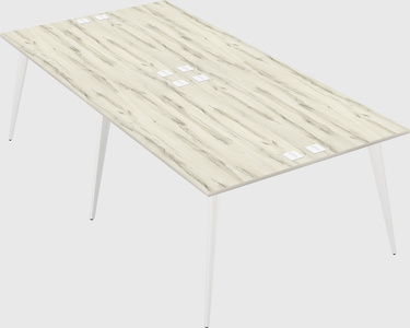 Shared rectangular office desk system