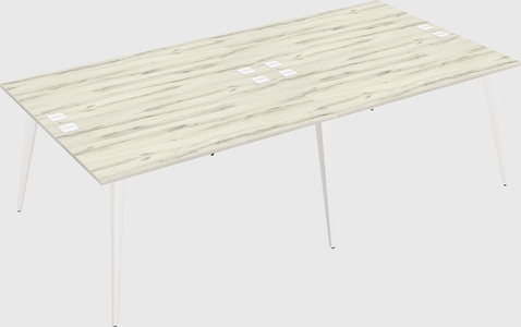 Shared rectangular office desk system