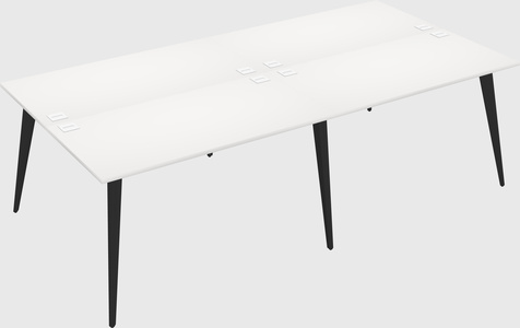 Shared rectangular office desk system