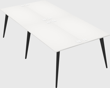 Shared rectangular office desk system