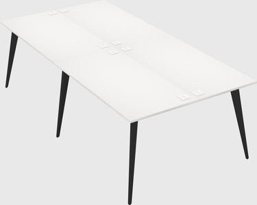 Shared rectangular office desk system