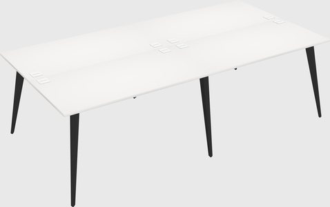 Shared rectangular office desk system