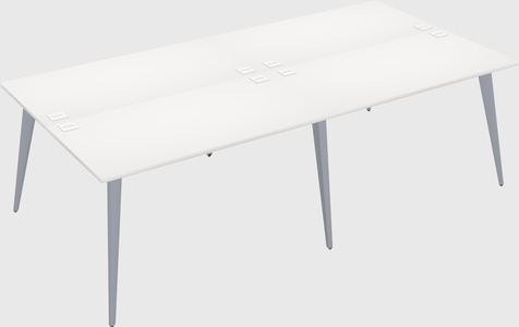 Shared rectangular office desk system