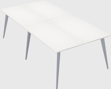 Shared rectangular office desk system