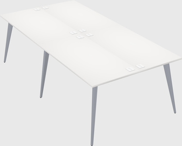 Shared rectangular office desk system
