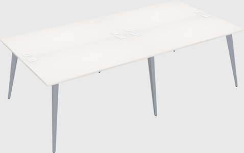 Shared rectangular office desk system