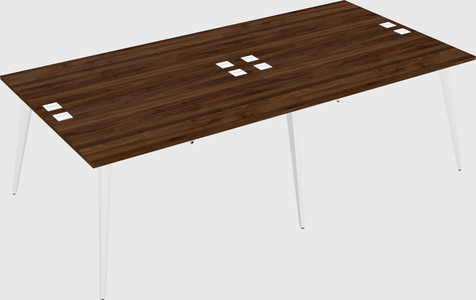 Shared rectangular office desk system