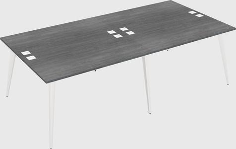 Shared rectangular office desk system