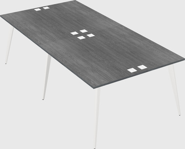 Shared rectangular office desk system