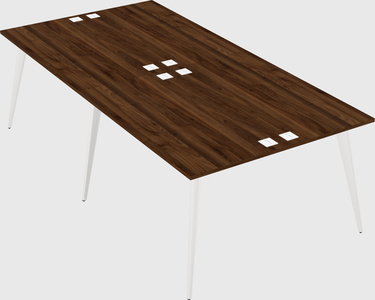 Shared rectangular office desk system