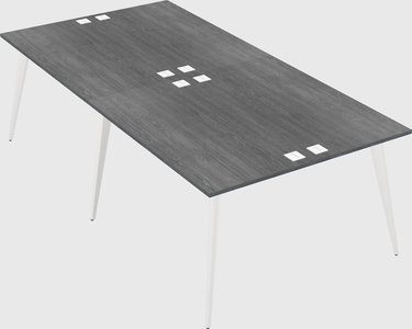 Shared rectangular office desk system