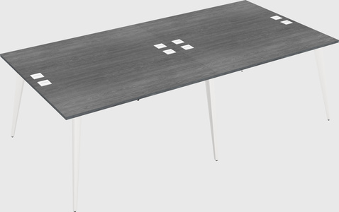 Shared rectangular office desk system