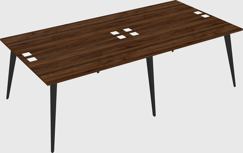 Shared rectangular office desk system