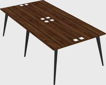 Shared rectangular office desk system