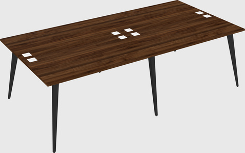 Shared rectangular office desk system