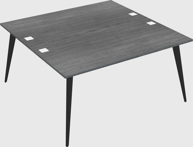 Shared rectangular office desk system
