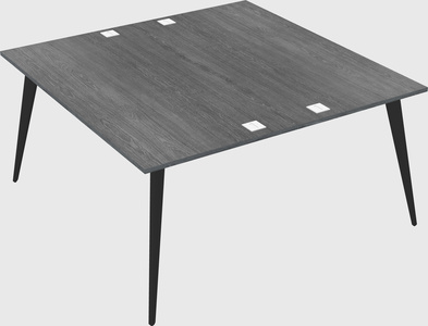 Shared rectangular office desk system