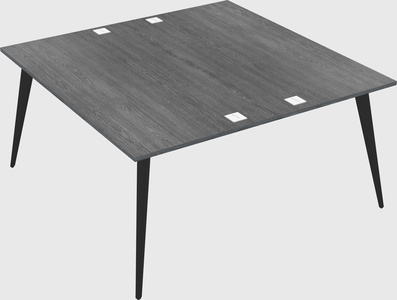 Shared rectangular office desk system