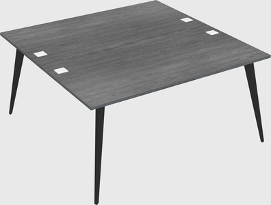 Shared rectangular office desk system