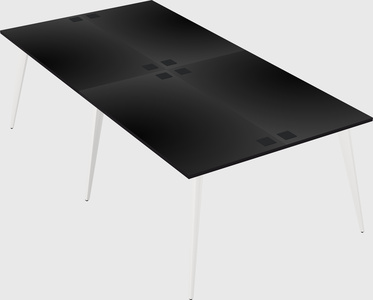 Shared rectangular office desk system