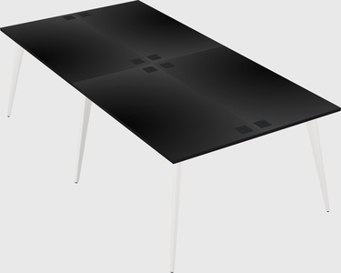 Shared rectangular office desk system
