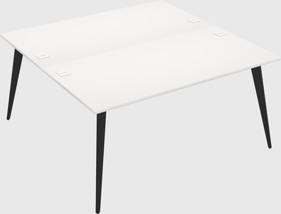 Shared rectangular office desk system
