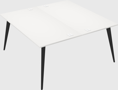 Shared rectangular office desk system
