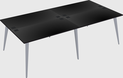 Shared rectangular office desk system