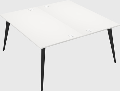 Shared rectangular office desk system
