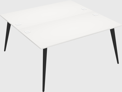 Shared rectangular office desk system